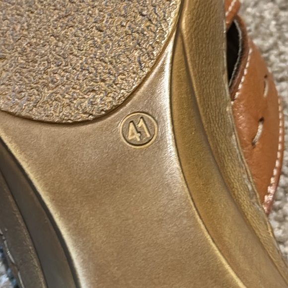 Spring Step Leather Sand Dollar Slide Sandals Brown Comfort Coastal Boho Sz 9.5 - Picture 9 of 12